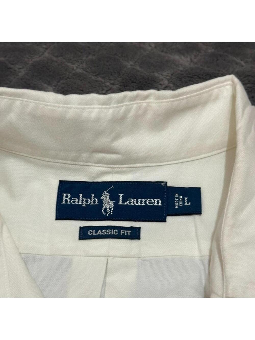 Polo Ralph Lauren Men Large White Oxford Shirt Button Down Big Pony Classic Fit - Picture 3 of 6